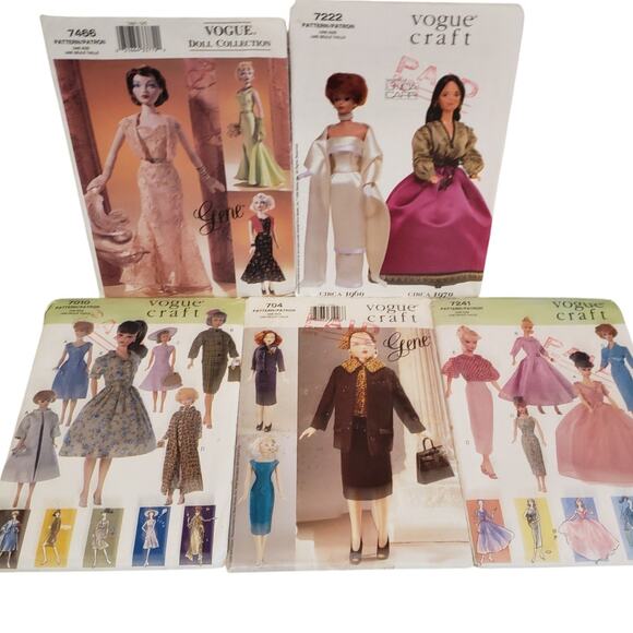 Vintage Vogue Doll Collection Sewing Pattern Elegant Barbie Doll Patterns UNCUT - Picture 1 of 15
